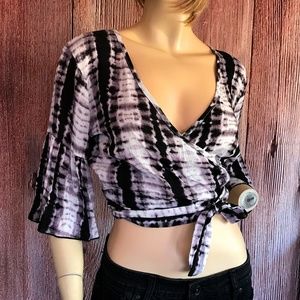 Polly & Esther Crop Top Tie-Dye Small